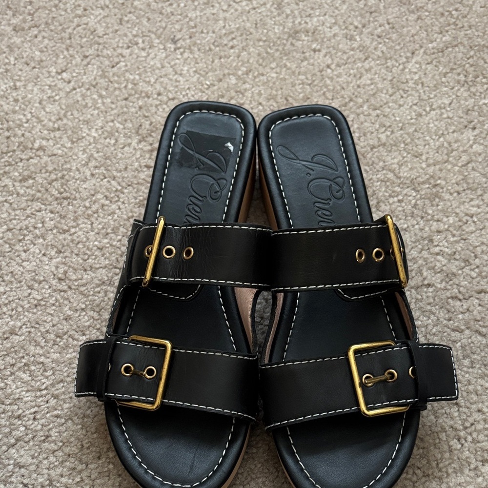 J.Crew Women’s Leather clog Sandals size 7.5 - Picture 2 of 8